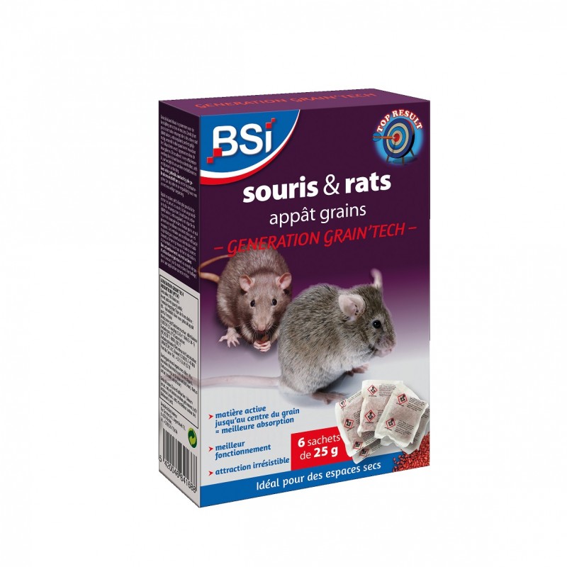 Grains anticoagulant KPRO rodenticide contre rats et souris 150g